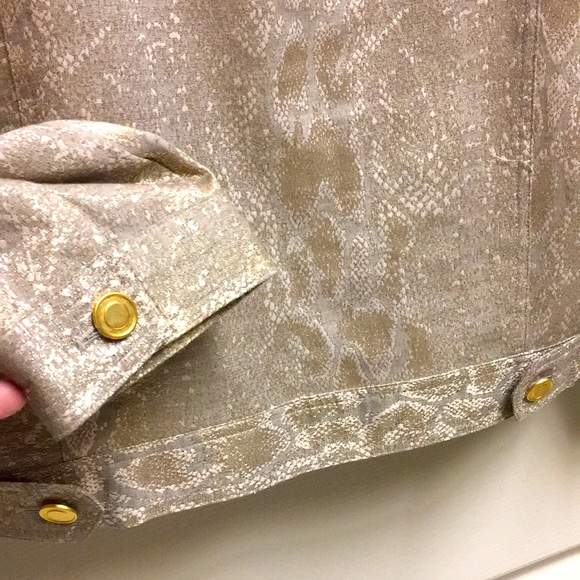 Gold Snake-Print Jean Style Jacket - Picture 8 of 11